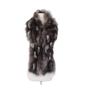 Adrienne Landau Fox Scarf Saks Sz OS Brown Gray 100% Real Fox Fur 61" Scarf